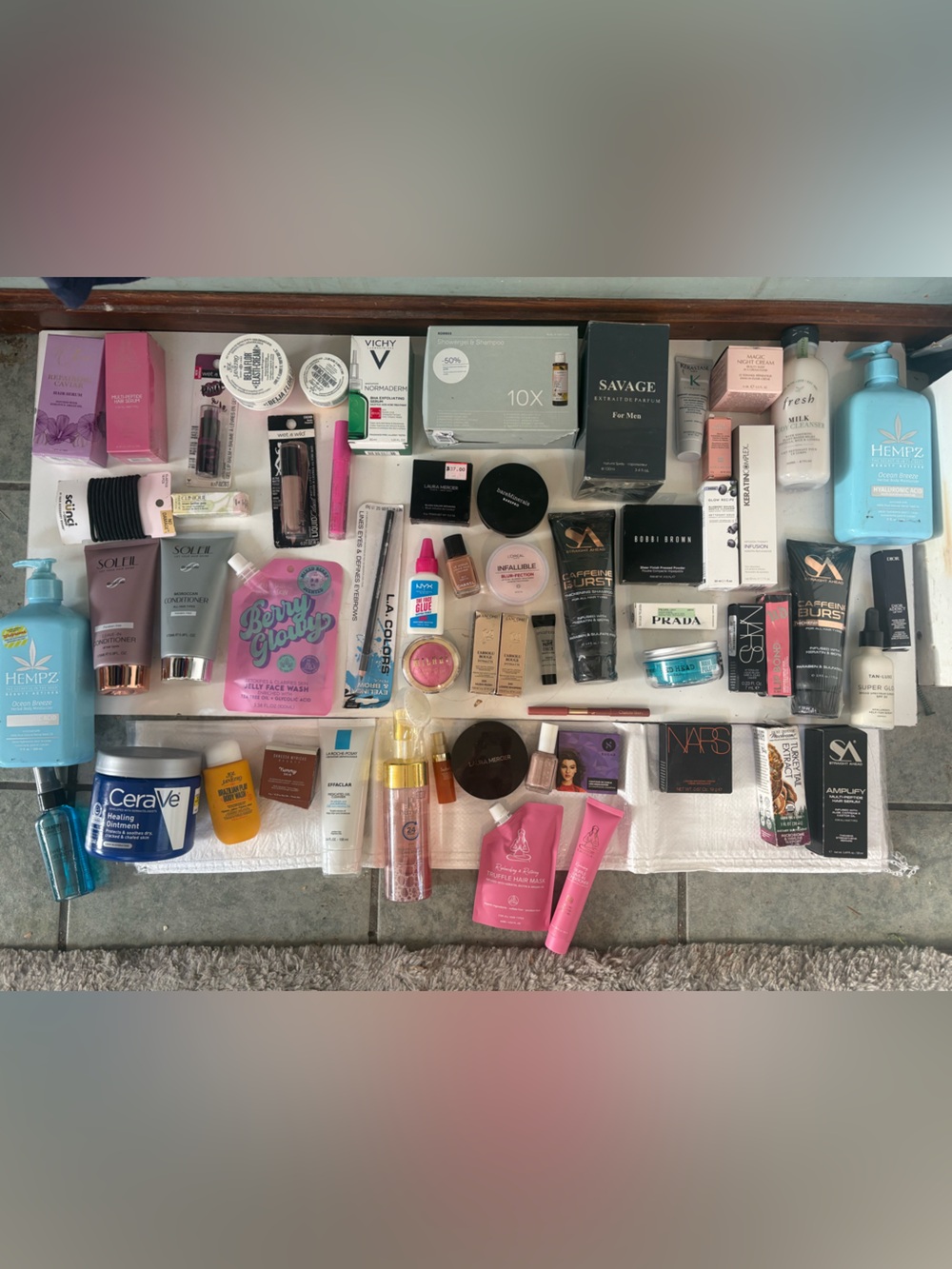Mega high end beauty lot full size hair care skincare make up PRADA DIOR CT NARS